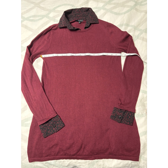 Women's RW& Co Burgundy Sweater Tunic Size M - Picture 5 of 5